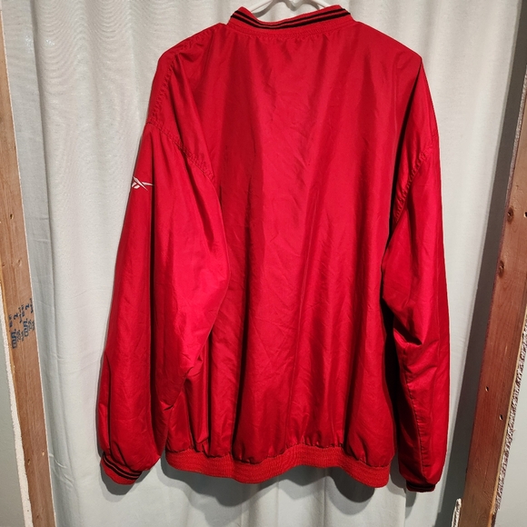 VTG Reebok Wisconsin Badgers Pullover Lined Jacket Men's Extra Large XL Red - Picture 5 of 6